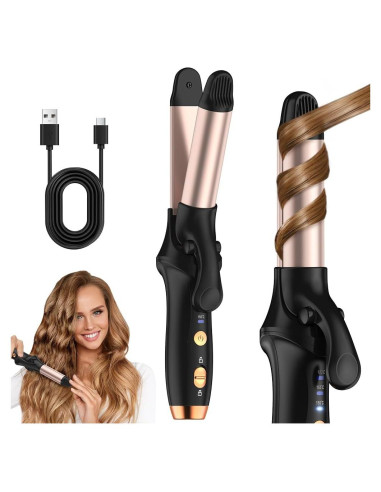 Plancha de Rizar Inalámbrica HCRTGAY 2 en 1 4000 mAh