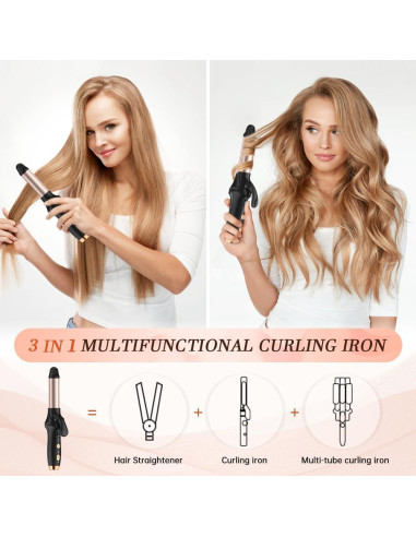 Plancha de Rizar Inalámbrica HCRTGAY 2 en 1 4000 mAh