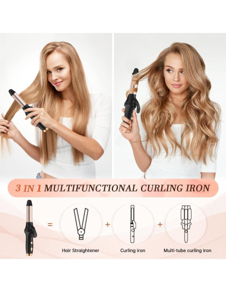 Plancha de Rizar Inalámbrica HCRTGAY 2 en 1 4000 mAh