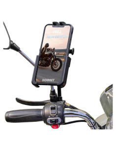 Soporte para Teléfono de Motocicleta Homeet, Aluminio, 360