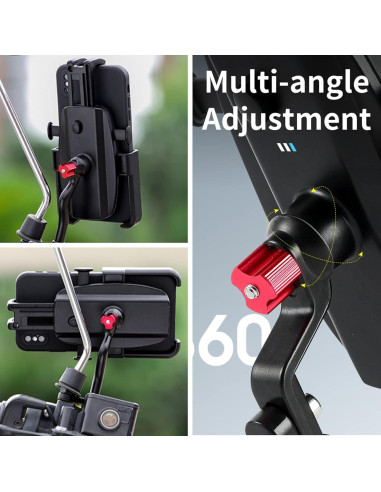 Soporte para Teléfono de Motocicleta Homeet, Aluminio, 360