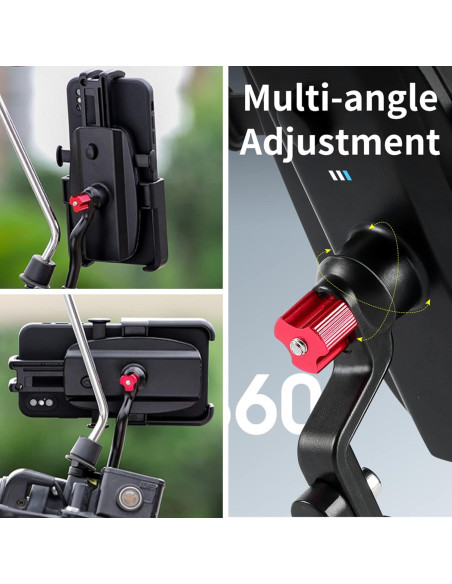 Soporte para Teléfono de Motocicleta Homeet, Aluminio, 360