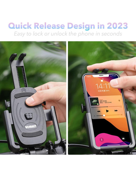 Soporte para Teléfono de Motocicleta Homeet, Aluminio, 360