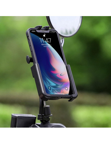 Soporte para Teléfono de Motocicleta Homeet, Aluminio, 360