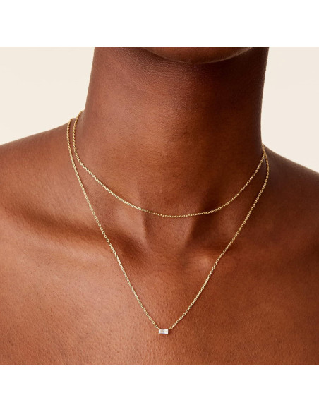 Collar Doble Capa Baño de Oro 14K PAVOI Minimalista