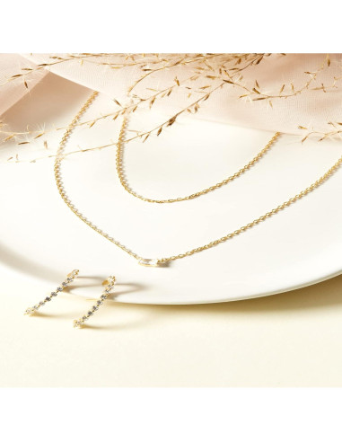 Collar Doble Capa Baño de Oro 14K PAVOI Minimalista