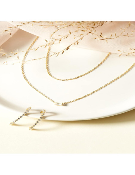 Collar Doble Capa Baño de Oro 14K PAVOI Minimalista