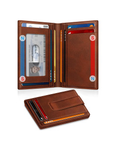 Billetera Bifold GTWUP Marrón Claro con Bloqueo RFID - Minimalista