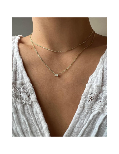 Collar Doble Capa Baño de Oro 14K PAVOI Minimalista