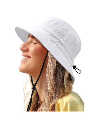 Sombrero de Cubo Impermeable UPF 50+ SHINCHIC Plegable Blanco