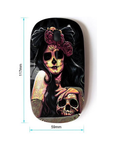 Ratón Inalámbrico Óptico KOOLmouse Calavera Rosa 2.4G 2