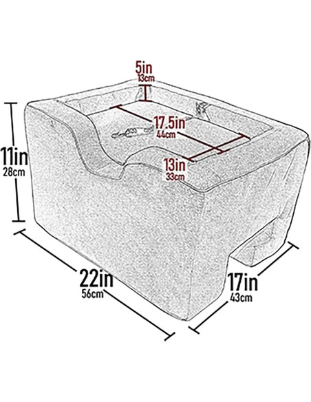 Asiento Elevador para Automóvil Pet Gear Lookout - Grande, 56x43x29 cm, Almohada Removible
