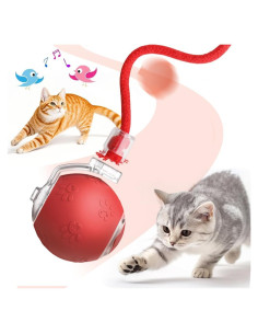 Bola de Juguete Interactiva para Gatos Crymoy 12.7cm Rojo