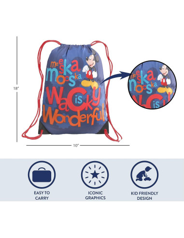 Bolsa de Cuerda Disney Mickey Mouse con Saco de Dormir 66x117cm
