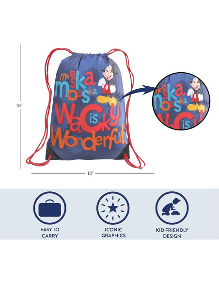 Bolsa de Cuerda Disney Mickey Mouse con Saco de Dormir 66x117cm