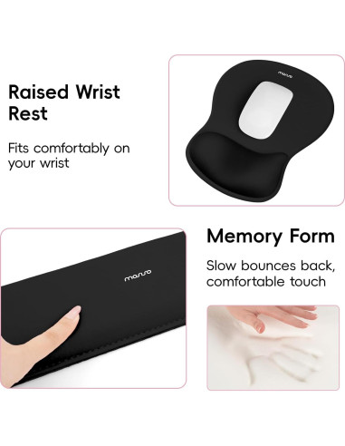 Soporte para Teclado y Reposamuñecas MOSISO Negro Ergonómico