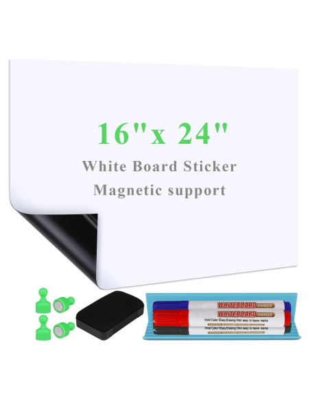 Pegatina de Pizarra Blanca Adhesiva Qiytecno 40.6x61 cm