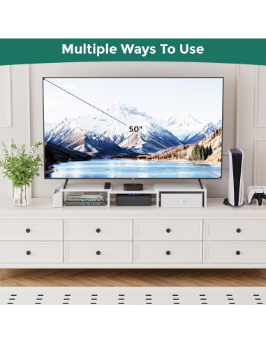 Soporte Doble Monitor VERSASKY Ajustable Ergonómico Blanco