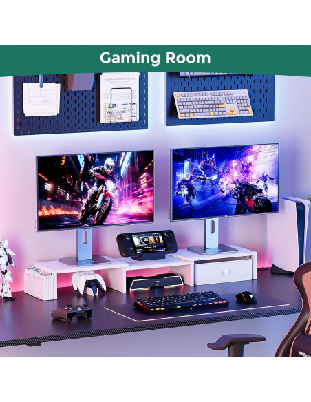 Soporte Doble Monitor VERSASKY Ajustable Ergonómico Blanco