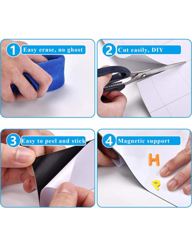 Pegatina de Pizarra Blanca Adhesiva Qiytecno 40.6x61 cm