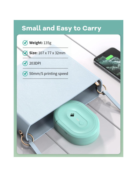 Impresora de Etiquetas Térmica Bluetooth Anycash N12 Portátil