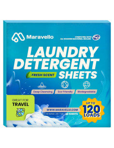 Hojas de Detergente para Ropa Maravello - 120 Lavados, Aroma Fresco