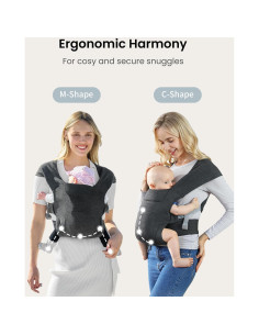 Portabebés ergonómico gris oscuro YM019 para recién nacidos 2