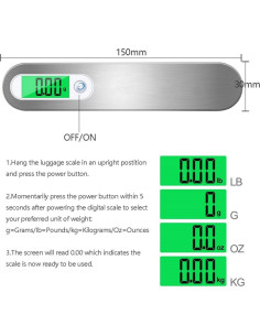 Báscula de Equipaje Portátil TXY 50kg con Pantalla LCD 2