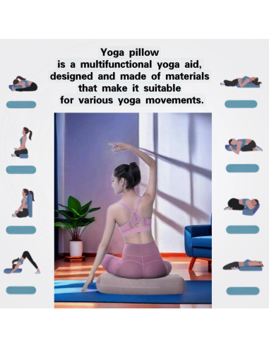 Almohada Bolster de Yoga NGT 50.8x30.5x15.2 cm Soporte Gris