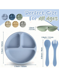 Set de Platos de Silicona Meanplan para Niños 6 Piezas 2