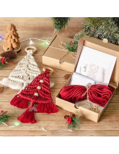 Kit de Macramé Árbol de Navidad DIY Panmall 3 Piezas 2