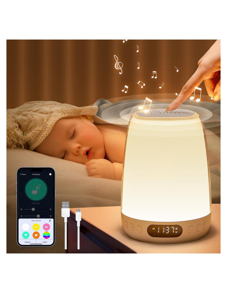 Máquina de Sonido Luz Nocturna One Fire para Bebés 14 Sonidos