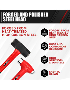 Juego de Martillos C&T 5 Piezas con Mango de Fibra de Vidrio 2