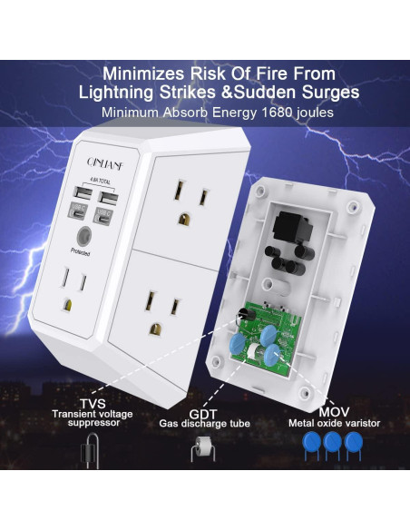 Cargador de pared USB QINLIANF 5 salidas 4.8A blanco