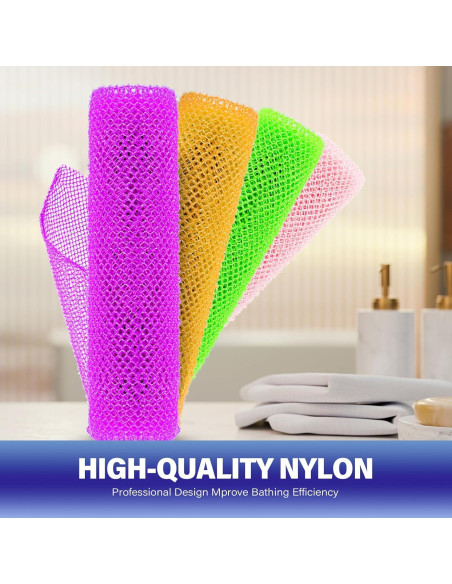 Esponja de Baño Africana 4 Piezas Nylon Exfoliante 30x80 cm Esponja de Baño Africana 4 Piezas Nylon Exfoliante 30x80 cm