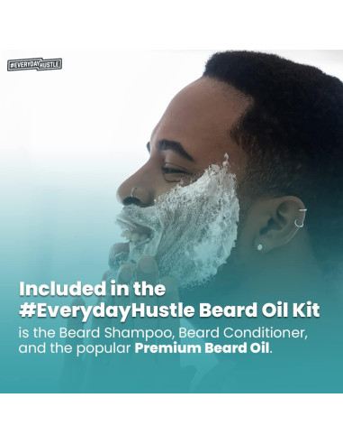 Kit de Cuidado de Barba EverydayHustle 3 en 1 - Champú, Acondicionador y Aceite