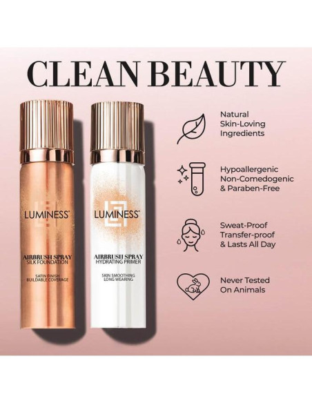 Kit de Maquillaje en Spray Airbrush LUMINESS - Medio Claro - Base y Primer Kit de Maquillaje en Spray Airbrush LUMINESS - Medio Claro - Base y Primer