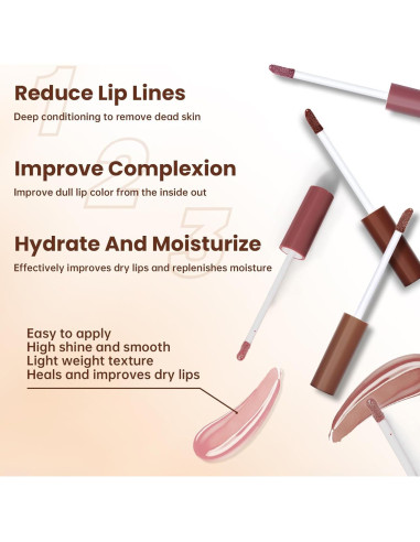 Juego de Lápiz Labial y Brillo de Labios HOSAILY Marrón Oscuro