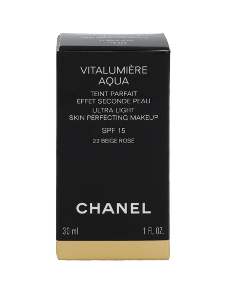 Chanel Vitalumiere Aqua Maquillaje Perfeccionador SPF 15 30ml 22 Beige Rosa