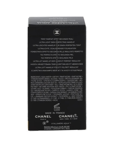 Chanel Vitalumiere Aqua Maquillaje Perfeccionador SPF 15 30ml 22 Beige Rosa