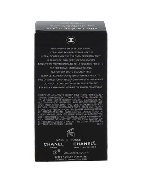 Chanel Vitalumiere Aqua Maquillaje Perfeccionador SPF 15 30ml 22 Beige Rosa