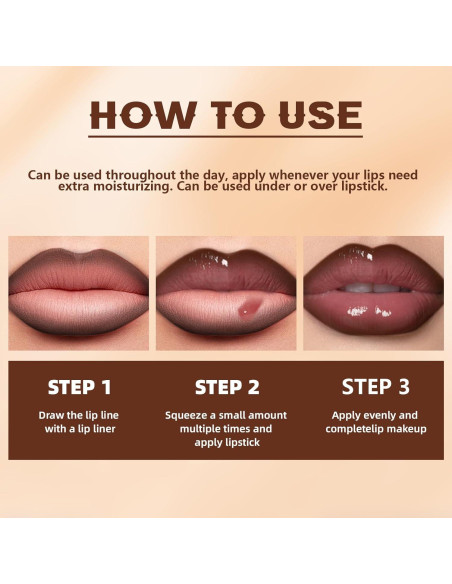 Juego de Lápiz Labial y Brillo de Labios HOSAILY Marrón Oscuro