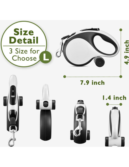 Correa de Perro Retráctil LMVVC 4.88m con Dispensador