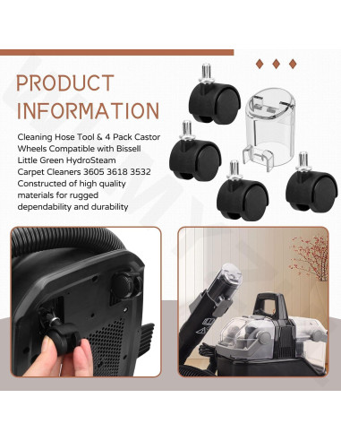 Herramienta de Manguera Autolimpiante Bissell 3532 con 4 Ruedas