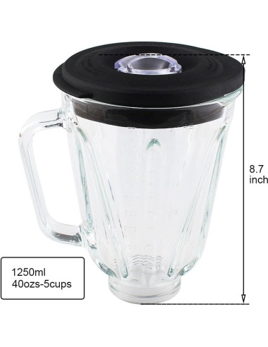 Tarro de Vidrio 5 Tazas + Collar SPB-7CH-LR + Cuchilla Cuisinart