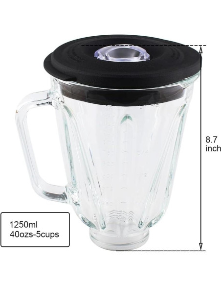 Tarro de Vidrio 5 Tazas + Collar SPB-7CH-LR + Cuchilla Cuisinart