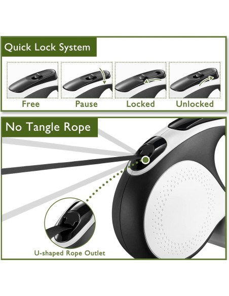 Correa de Perro Retráctil LMVVC 4.88m con Dispensador