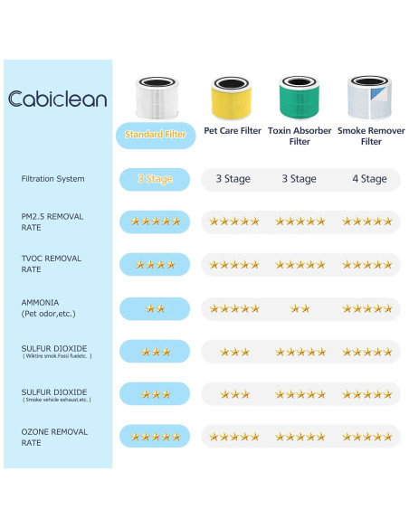 Filtro de Reemplazo HEPA H13 Cabiclean Core 300 - 2 Paquetes