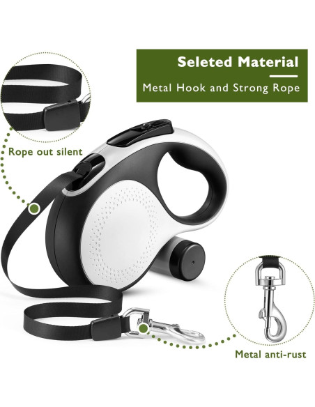 Correa de Perro Retráctil LMVVC 4.88m con Dispensador