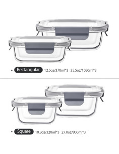 Juego de 24 Contenedores de Almacenamiento de Vidrio S Salient 2